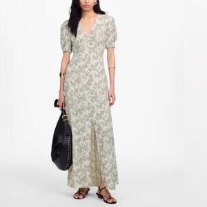 Madewell Puff-Sleeve V-Neck Maxi Dress